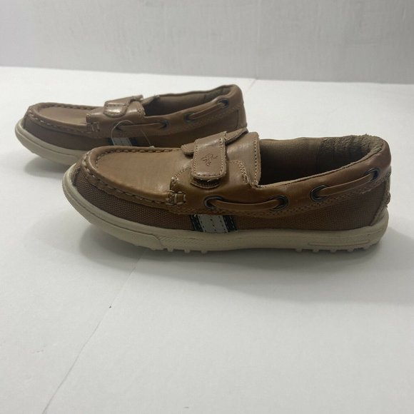 Cole Haan Toddler Boys Beige/Brown Loafer Hook Loop Slip On Shoes Youth Size 12 - Picture 5 of 7